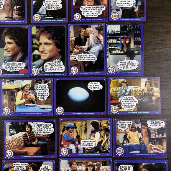 Mork & Mindy Trading Cards 1978 Topps Robin Williams Vintage Lot Of 39 - Picture 5 of 8